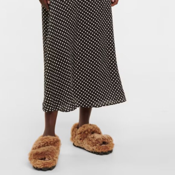 MIU MIU womens Shearling sandals, size 39, NEW - Picture 1 of 4